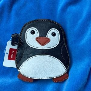 NWT Relic by Fossil Penguin Leather Coin Purse Keychain